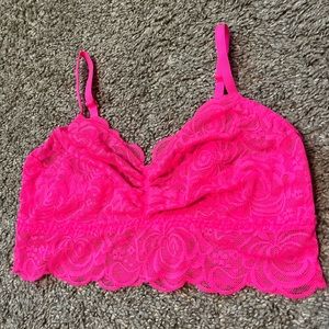 Victoria’s Secret PINK Hot Pink Bralette Lace Medium